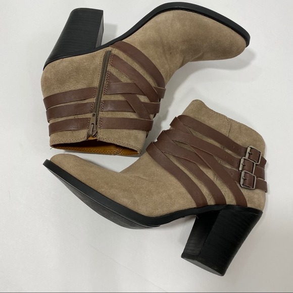 Lucky Brand Elwood Strappy Ankle Boot Brown Size 10 - Picture 6 of 14